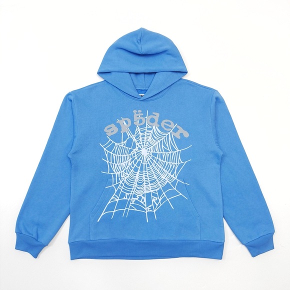 Blue Spider Web Graphic Sweatshirt